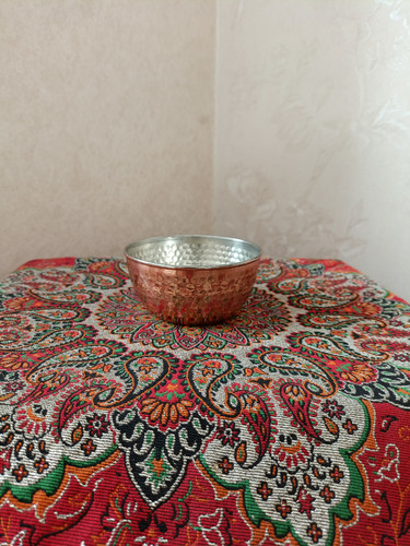 پیاله مسی چکشی با قلع کاری داخل و روکش نانو دست ساز زنجان