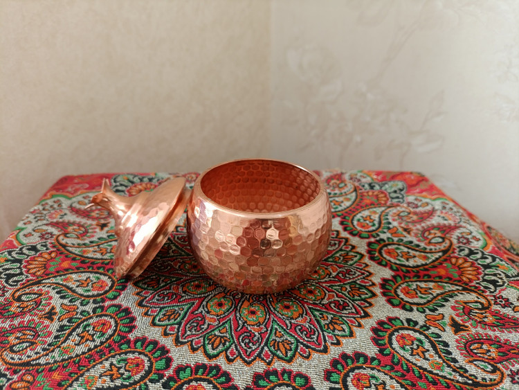 قندان مسی چکشی طرح انار دست ساز زنجان