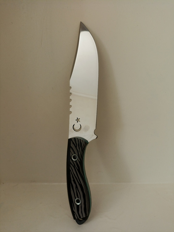 چاقوی شکاری دنده ای استیل غلافدار دست ساز زنجان