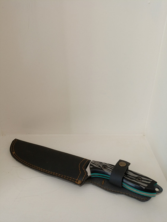 چاقوی شکاری دنده ای استیل غلافدار دست ساز زنجان